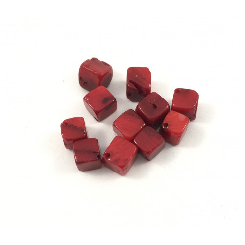 Diamond red bamboo coral beads*
